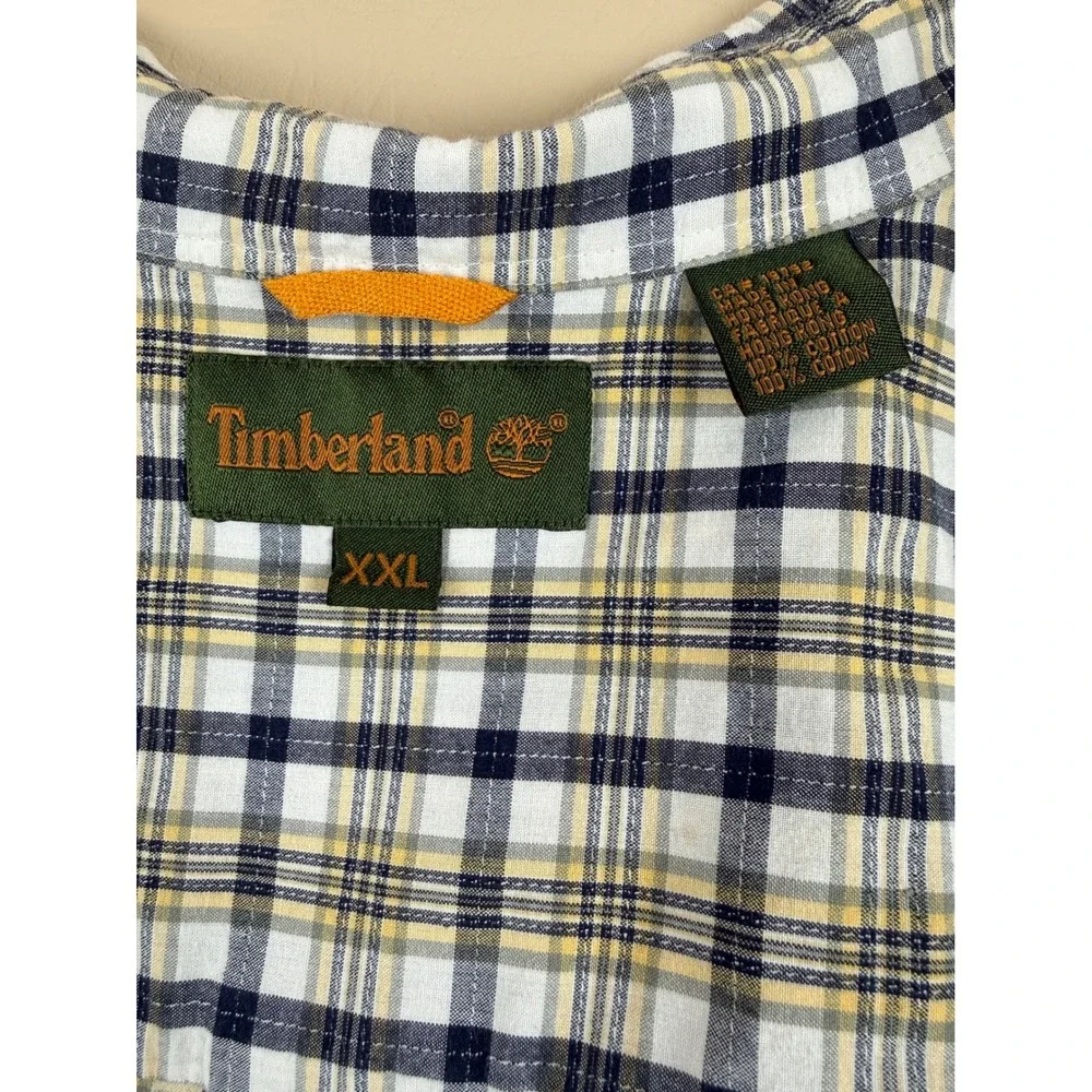 Outdoor Plaid Button Down Shirt Short Sleeve XXL Timberland